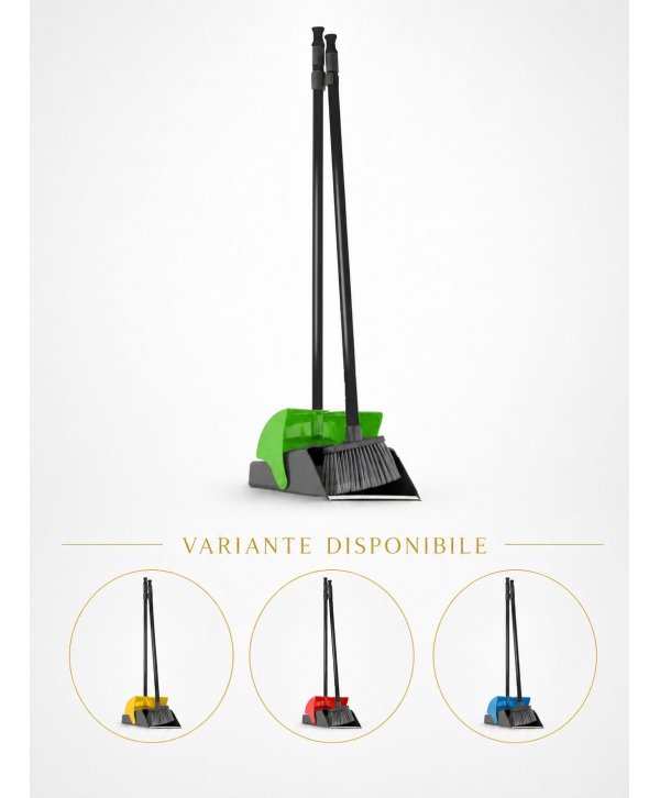 Produse de curatenie profesionale - Set matura si faras profesional cu coada inalta reglabila pe inaltime, capac rabatabil, lamela cauciuc, verde, cf cod culori UE - arli.ro