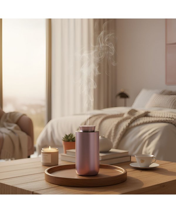 Difuzor Rose Gold pentru esențe odorizante prin nebulizare – Soluția ideală pentru auto și birou