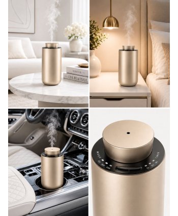 Difuzor Gold Champagne pentru esențe odorizante prin nebulizare – Soluția ideală pentru auto și birou