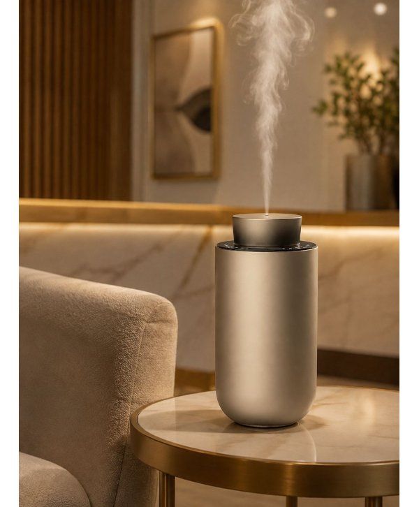 Difuzor Gold Champagne pentru esențe odorizante prin nebulizare – Soluția ideală pentru auto și birou Difuzor Gold Champagne pentru esențe odorizante prin nebulizare – Soluția ideală pentru auto și birou