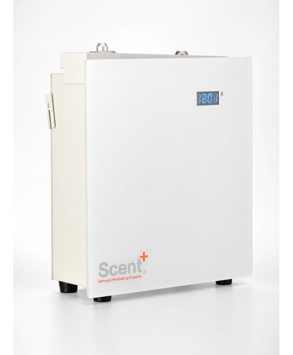 Aparat odorizant ulei esential, acoperire 700 mp, priza, app, bluetooth, instalatie HVAC, atomizor aluminiu, alb, ScentPlus 700 Aparat odorizant ulei esential, acoperire 700 mp, priza, app, bluetooth, instalatie HVAC, atomizor aluminiu, alb, ScentPlus 700