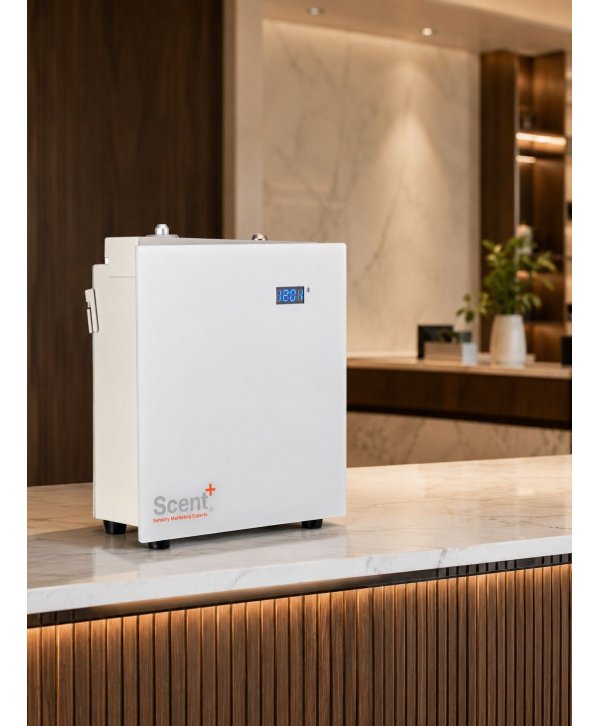 Aparat odorizant ulei esential, acoperire 700 mp, priza, app, bluetooth, instalatie HVAC, atomizor aluminiu, alb, ScentPlus 700 Aparat odorizant ulei esential, acoperire 700 mp, priza, app, bluetooth, instalatie HVAC, atomizor aluminiu, alb, ScentPlus 700