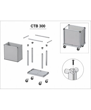 Cărucior Profesional pentru Lenjerie cu Capacitate de 300L și Roți Silențioase Ø125 mm - ArliSoft® Smart 300