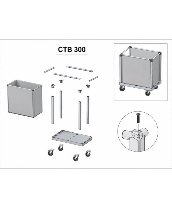 Cărucior Profesional pentru Lenjerie cu Capacitate de 300L și Roți Silențioase Ø125 mm - ArliSoft® Smart 300