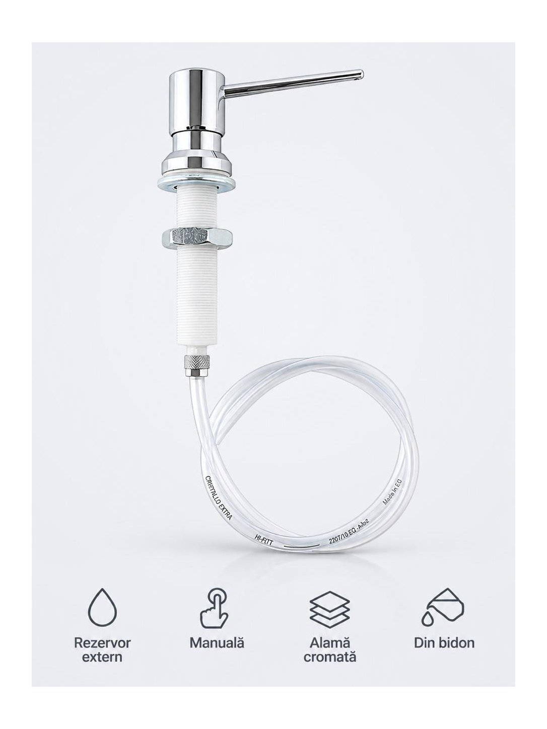Dozator profesional din inox cu alimentare din bidonul de sapun pentru zone foarte aglomerate, Jofel Luxe