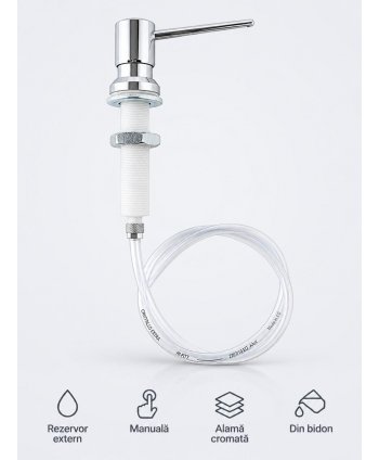 Dozator profesional din inox cu alimentare din bidonul de sapun pentru zone foarte aglomerate, Jofel Luxe