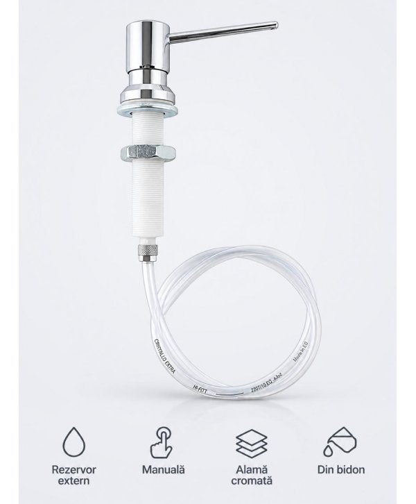 Dozator profesional din inox cu alimentare din bidonul de sapun pentru zone foarte aglomerate, Jofel Luxe