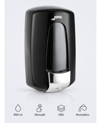 Dozator Săpun Lichid Jofel AITANA „Elegance Black”, capacitate 900 ml - Design Premium și Igienă