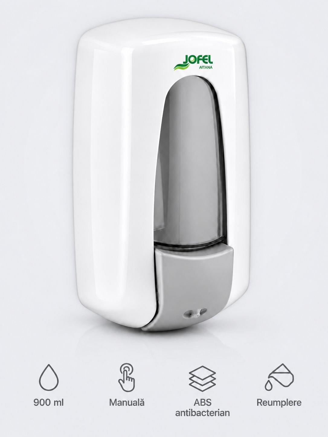 Dozator Săpun Antibacterian cu Ioni de Argint, Sterilizare Permanenta SteriTouch® - Jofel Aitana Antibac