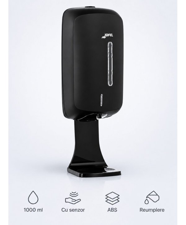 Dozator Săpun Lichid Automat Senzor Jofel TIMELESS negru, Igienă Fără Contact în Design Premium Dozator Săpun Lichid Automat Senzor Jofel TIMELESS negru, Igienă Fără Contact în Design Premium