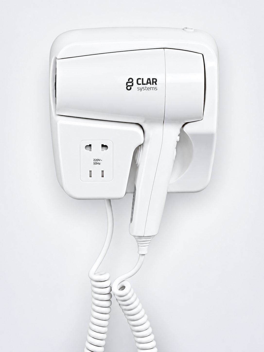 Uscator de par cu suport Clar Systems alb mat – hoteluri si wellness