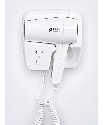 Uscator de par cu suport Clar Systems alb mat – hoteluri si wellness