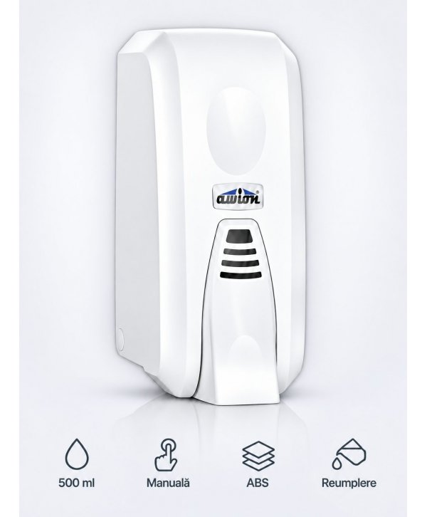 Dozator Săpun Spumă AWION, capacitate 500 ml, alb – Funcționalitate Esențială pentru Spații Neaglomerate Dozator Săpun Spumă AWION, capacitate 500 ml, alb – Funcționalitate Esențială pentru Spații Neaglomerate