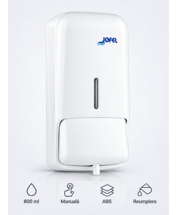 Dozator de Săpun Spumă Jofel AZUR – Eficiență și Versatilitate într-un Design Compact cu rezervor de 800 ml
