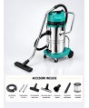 Aspirator profesional umed/uscat, Putere 2400 W, 60 L inox,  2500 mm H2O, 5 ani Garantie, ArliTech® A602