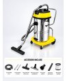 Aspirator profesional umed/uscat, Putere 3600 W, 60 L inox,  2500 mm H2O, 5 ani Garantie, ArliTech® CH603