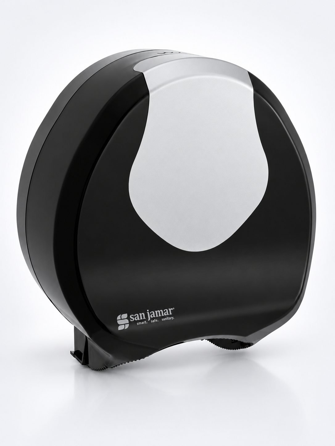 Dispenser Hârtie Igienică Jumbo San Jamar® SUMMIT – Design Premium Negru & Cromat pentru Spații Moderne și Trafic Intens