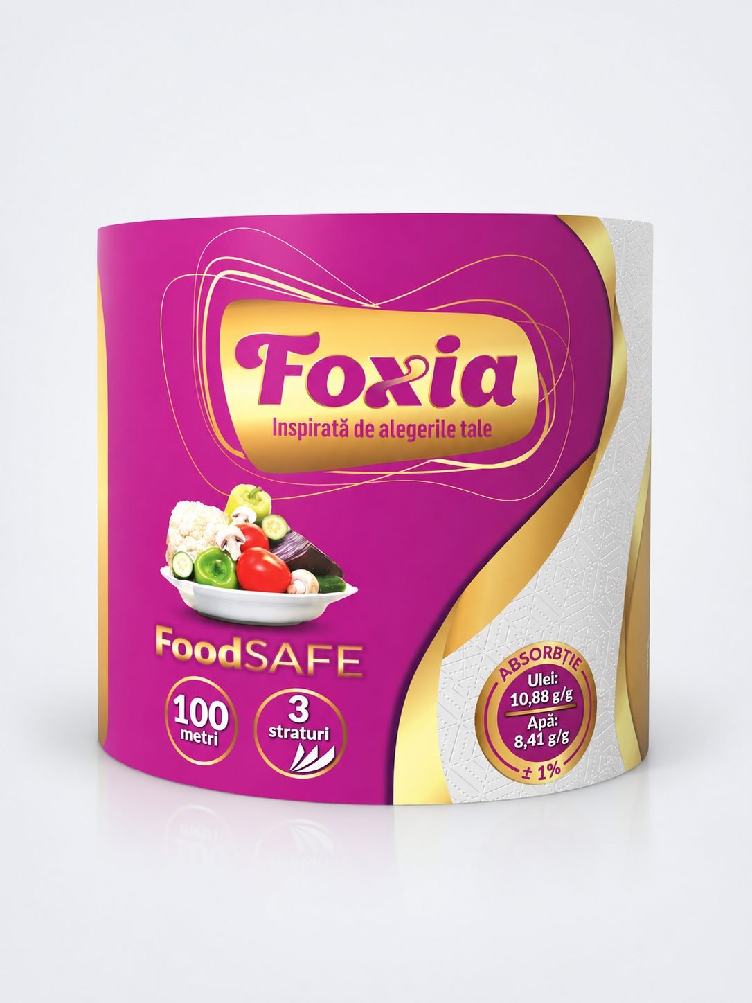Prosoape de Bucătărie Foxia - 3 Straturi | 100 m | 100% Celuloză | FoodSAFE | Ambalare Individuală