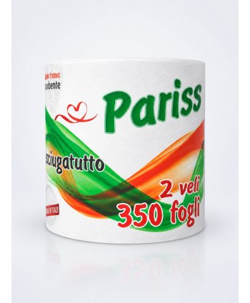 Prosop Mâini Rola PARISS – 2 Straturi | 100% Celuloză | 350 Foi | 66.5 metri| Ambalare Individuală