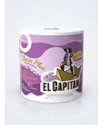 Prosop de Hârtie Bucătărie EL CAPITAN – Monorolă 3 Straturi | 100% Celuloză | 235 Foi