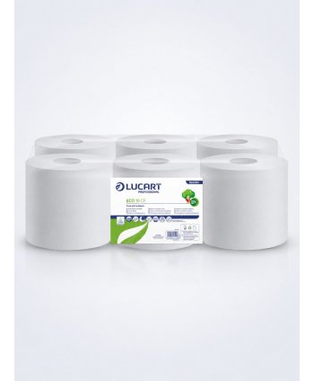 Prosoape de hartie tip rola, 2 straturi, hartie reciclata Ecolabel, 100 metri, 435 portii, Lucart 861081, pachet 6 role