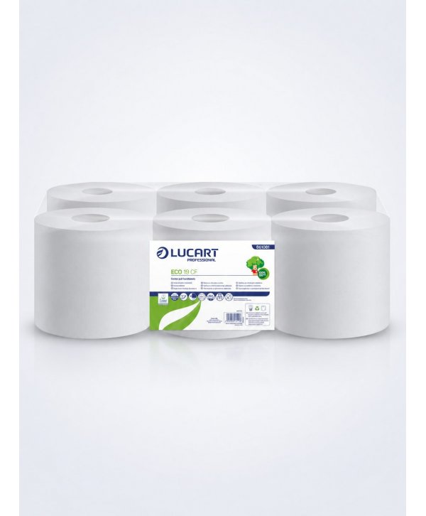 Prosoape de hartie tip rola, 2 straturi, hartie reciclata Ecolabel, 100 metri, 435 portii, Lucart 861081, pachet 6 role Prosoape de hartie tip rola, 2 straturi, hartie reciclata Ecolabel, 100 metri, 435 portii, Lucart 861081, pachet 6 role
