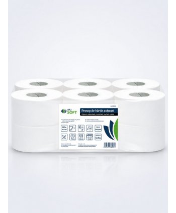 Prosoape de Hartie pentru Stergeri Grele Autocut ArliSoft®, 2 str. celuloza, 140 metri, 518 portii, pachet 6 role