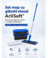 Set mop cu găleată etanșă ArliSoft® 20L, albastru