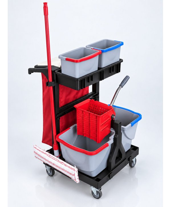 Cărucior Curățenie ArliPlus® M381 – Compact, Versatil și Extins pentru Echipare Completă Cărucior Curățenie ArliPlus® M381 – Compact, Versatil și Extins pentru Echipare Completă