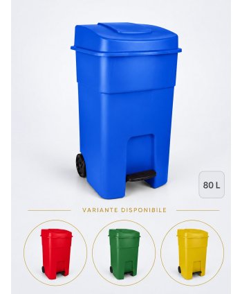 Pubela de gunoi cu pedala 80 litri pt colectare selectiva deseuri din hartie + 10 saci albastri ArliSoft 120 litri