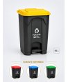 Pubela de gunoi cu pedala pt colectare selectiva deseuri din plastic, 45 litri