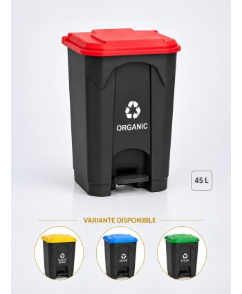 Pubela de gunoi cu pedala pt colectare selectiva deseuri organice, 45 litri
