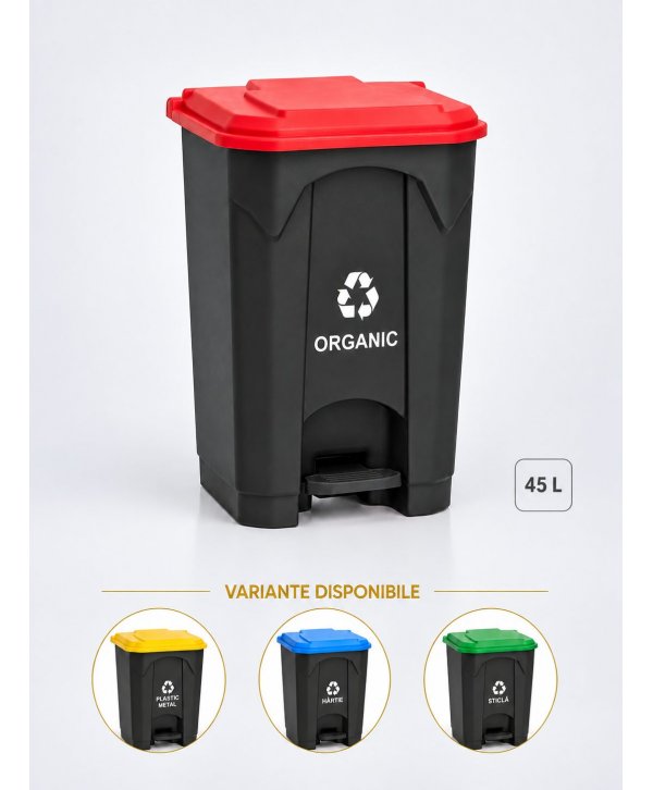 Pubela de gunoi cu pedala pt colectare selectiva deseuri organice, 45 litri Pubela de gunoi cu pedala pt colectare selectiva deseuri organice, 45 litri