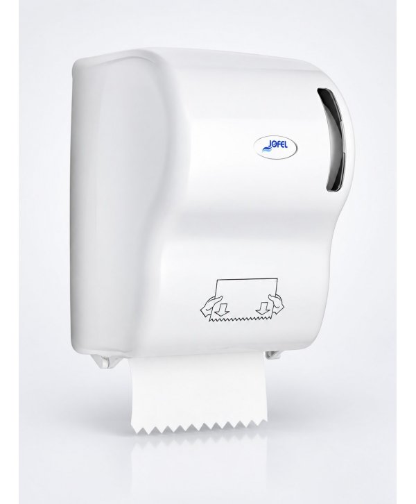 Dispenser Prosop Hartie Rola Autocut Jofel AZUR, Reducere Consum de Hartie, Calitate Superioara, Profesional, alb Dispenser Prosop Hartie Rola Autocut Jofel AZUR, Reducere Consum de Hartie, Calitate Superioara, Profesional, alb