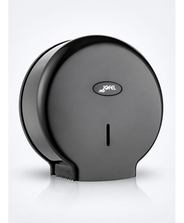 Dispenser de Hârtie Igienică Jofel SMART Negru pentru Role Jumbo – Design Modern și Funcționalitate pentru Spații Comerciale Dispenser de Hârtie Igienică Jofel SMART Negru pentru Role Jumbo – Design Modern și Funcționalitate pentru Spații Comerciale