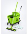 Set curățenie profesional ArliPlus® verde, găleată 20 L cu storcător și mop plat 40 cm
