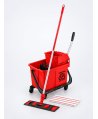 Set curățenie profesional ArliPlus® roșu, găleată 20 L cu storcător și mop plat 40 cm