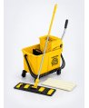 Set curățenie profesional ArliPlus® galben, găleată 20 L cu storcător și mop plat 40 cm