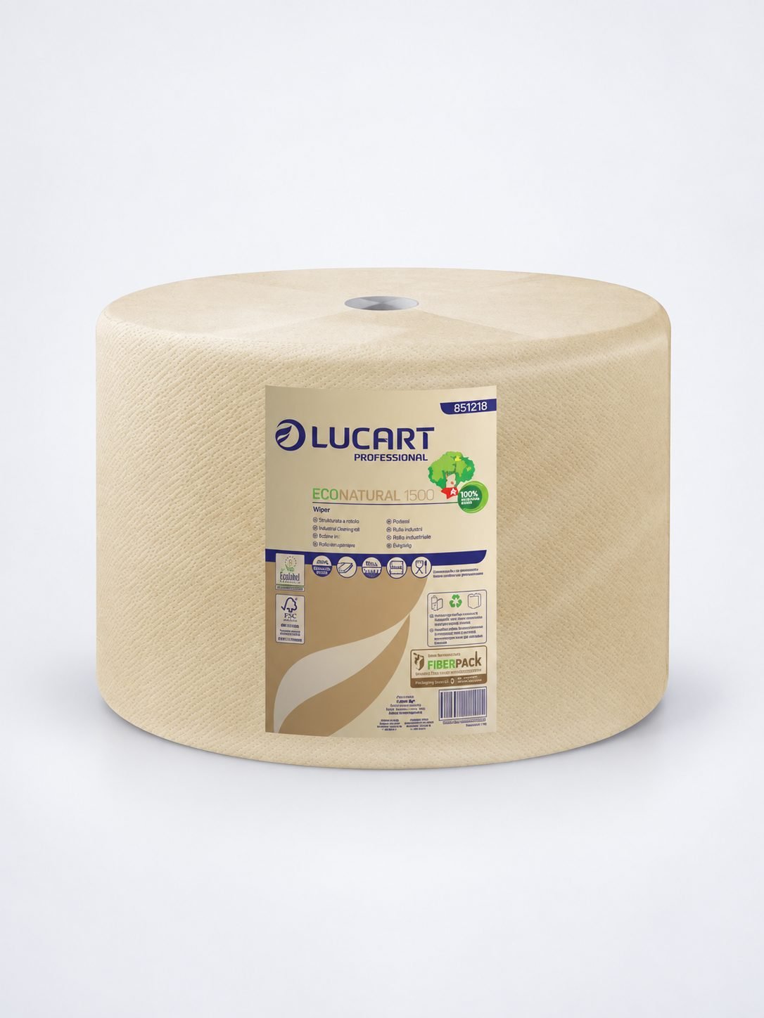 Hartie Prosop Ecologica din fibre de celuloza Fiberpack® , Siguranță Alimentară , 2 straturi, 1500 portii, 510 metri, Lucart