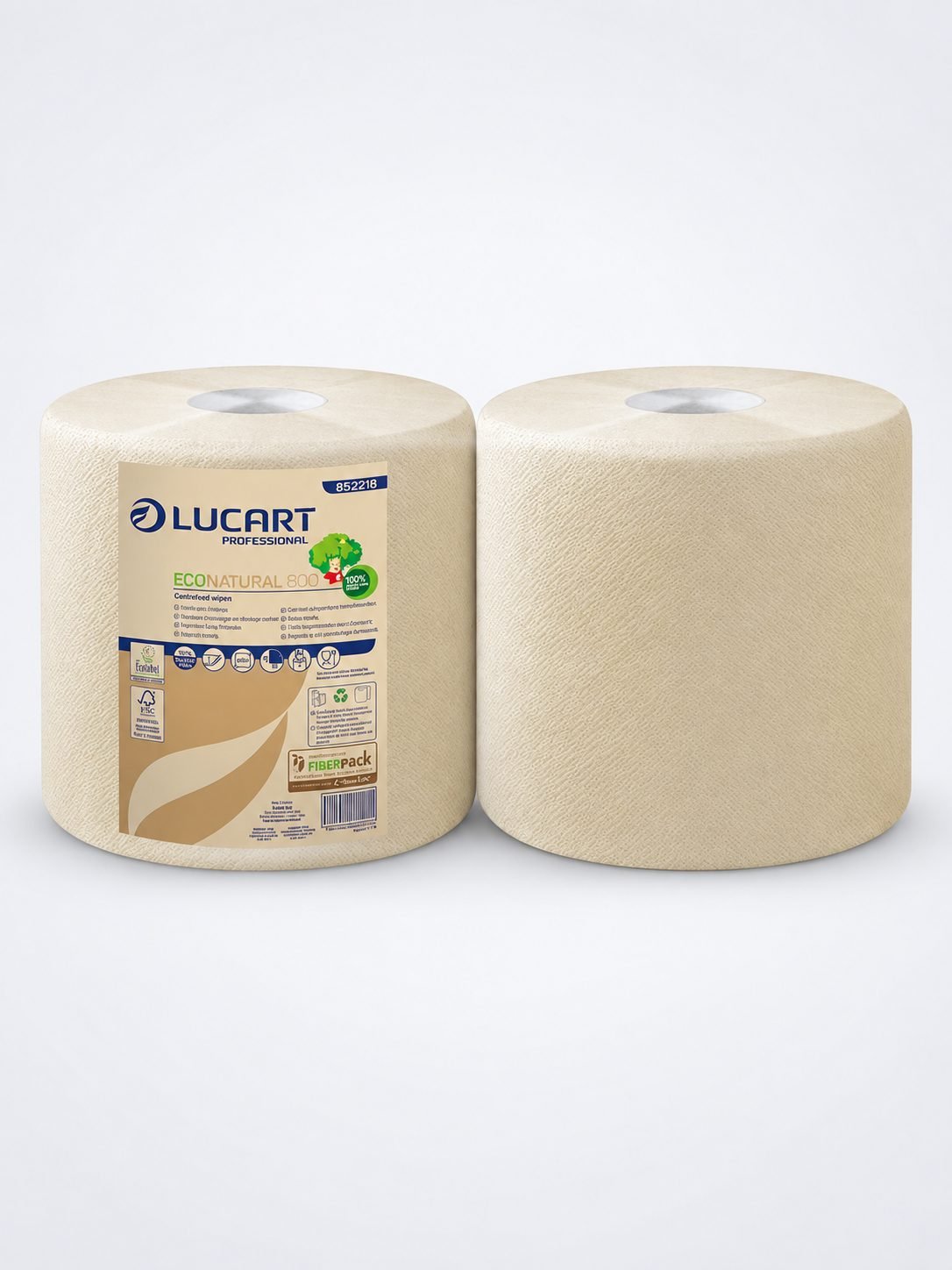 Hartie Prosop Ecoologica din fibre de celuloza Fiberpack® , 2 straturi, 800 portii, 200 metri, Lucart 852218