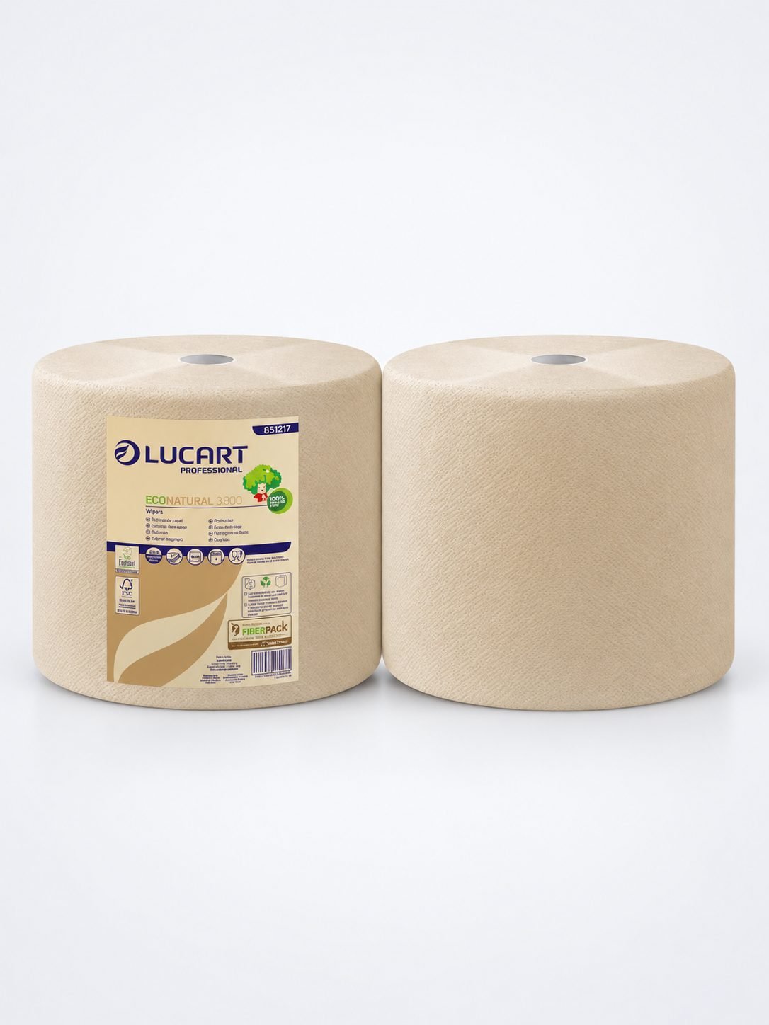 Hartie Prosop Ecoologica din fibre de celuloza Fiberpack® , 3 straturi, 800 portii, 200 metri, Lucart 851217