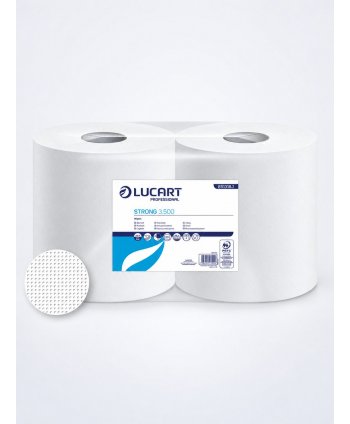 Hârtie Prosop Industrială 100% celuloza, 3 straturi, 500 portii, 175 metri, alba, Lucart Strong 851318