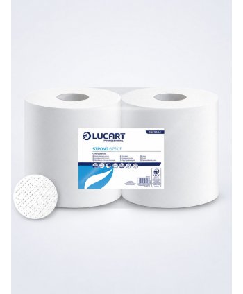 Hârtie Prosop Industrială 100% celuloza, 2 straturi, 675 portii, 236 metri, alba, Lucart Strong 852343