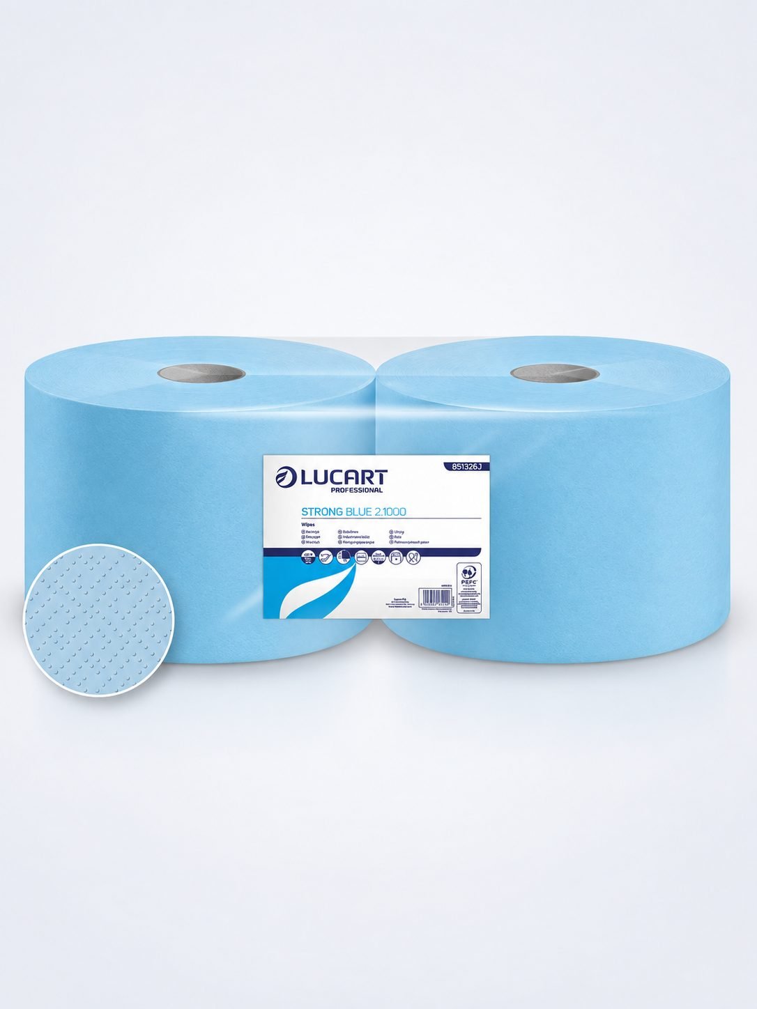 Hârtie Prosop Industrială 100% celuloza, 2 straturi, 1000 portii, 300 metri, Lucart Strong 851326
