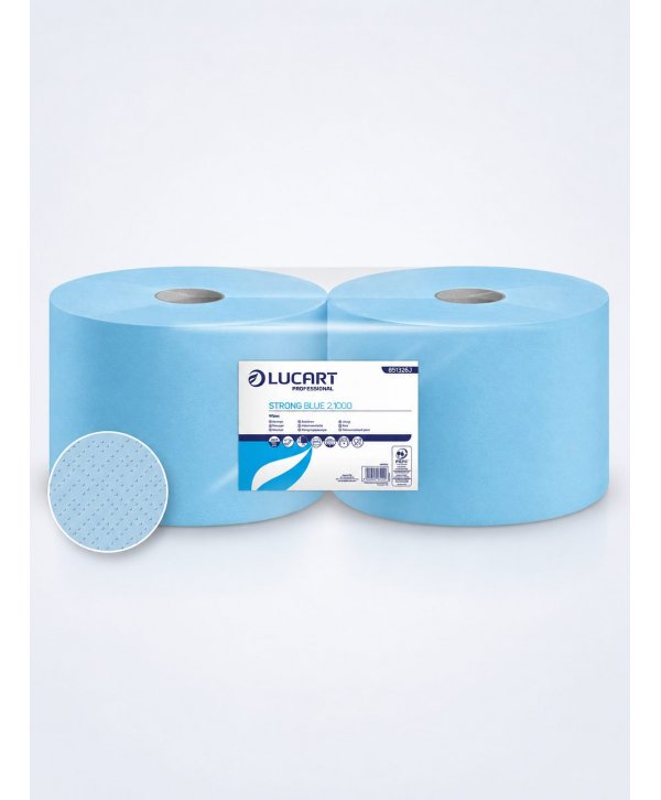Hârtie Prosop Industrială 100% celuloza, 2 straturi, 1000 portii, 300 metri, Lucart Strong 851326