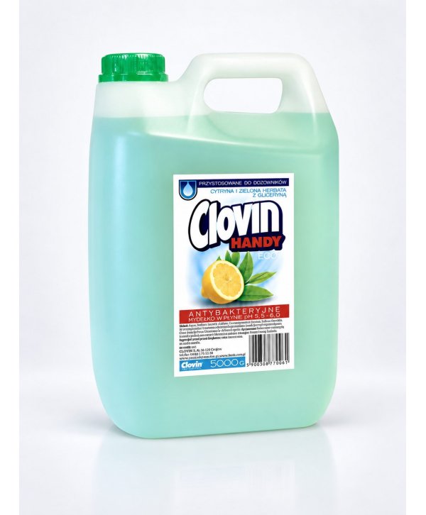 Săpun Lichid Antibacterian Clovin Lămâie & Ceai Verde – 5L | Curățare Eficientă și Protecție de Lungă Durată Săpun Lichid Antibacterian Clovin Lămâie & Ceai Verde – 5L | Curățare Eficientă și Protecție de Lungă Durată