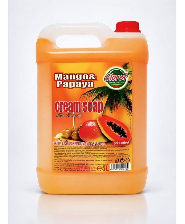 Săpun Lichid Cremos de Mango & Papaya cu Ulei de Măsline – 5L | Curățare Exotică și Hidratare Naturală Săpun Lichid Cremos de Mango & Papaya cu Ulei de Măsline – 5L | Curățare Exotică și Hidratare Naturală