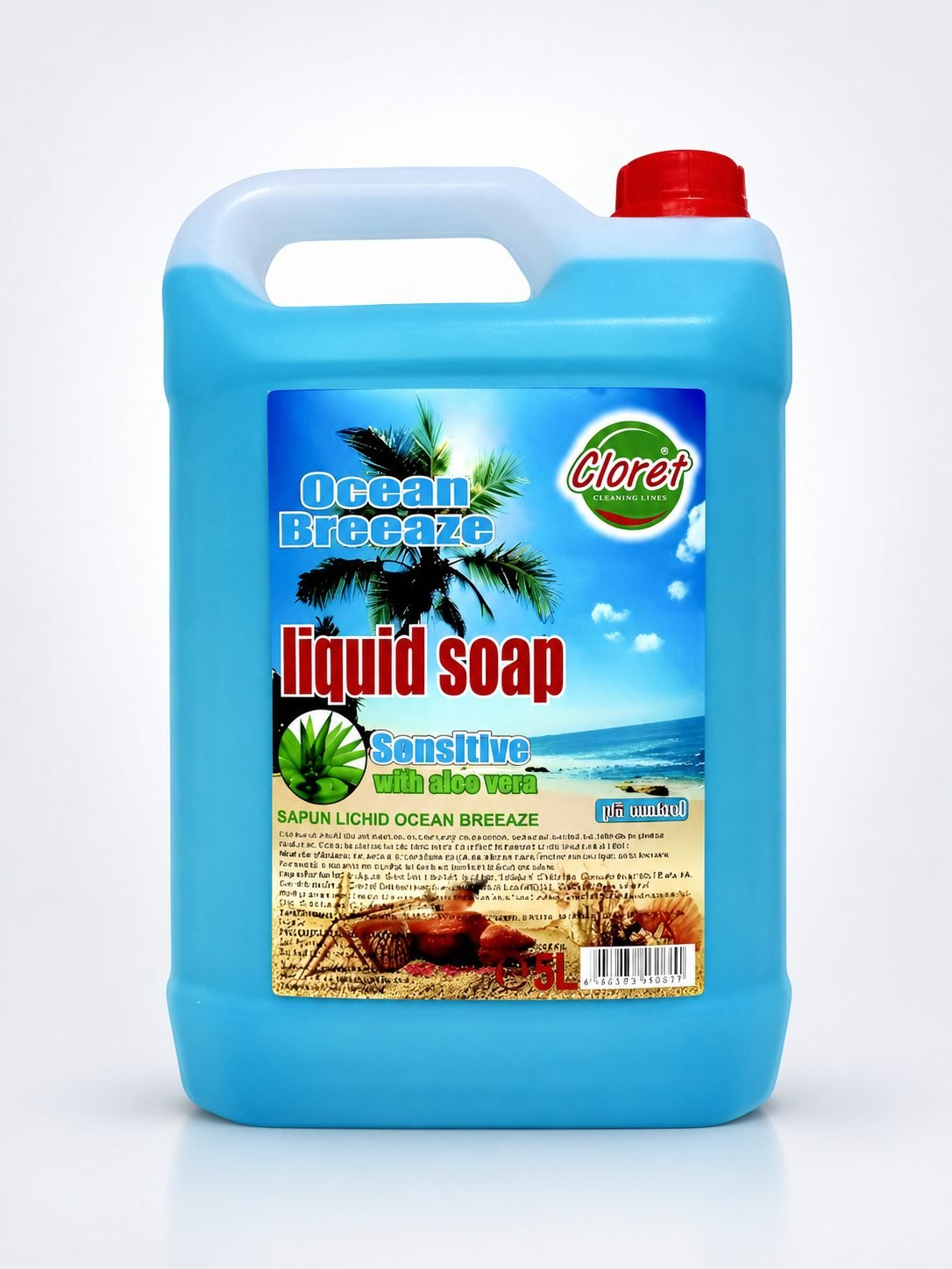 Săpun Lichid Ocean Breeze cu Aloe Vera - 5L | Prospețime Marină și Îngrijire Delicată pentru Piele Sensibilă
