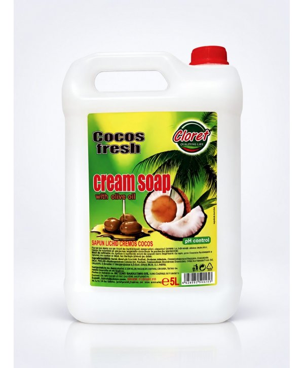 Săpun Lichid Cremos de Cocos Fresh cu Ulei de Măsline – 5L | Hidratare Intensă și Aromă Exotică de Cocos Săpun Lichid Cremos de Cocos Fresh cu Ulei de Măsline – 5L | Hidratare Intensă și Aromă Exotică de Cocos