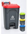 Pubela de gunoi cu pedala pt colectare selectiva deseuri organice, 68 litri + 10 saci rosii ArliSoft 120 litri